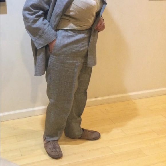 SHAMASK  Suit, open front jacket size 2, pants size 3, 100% linen. USA 18-20 - Picture 4 of 8